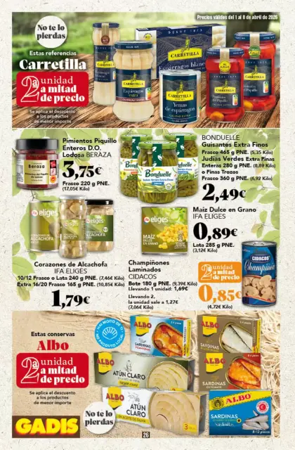 Ofertas de GADIS supermercado España de 1 a 8 abril 2026 Nuevos precios - Página 26