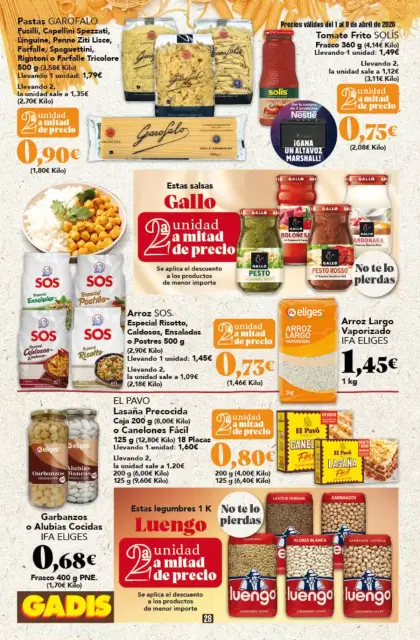 Ofertas de GADIS supermercado España de 1 a 8 abril 2026 Nuevos precios - Página 28