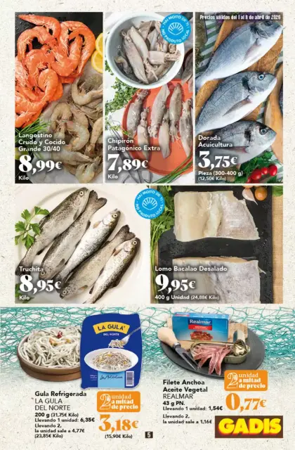 Ofertas de GADIS supermercado España de 1 a 8 abril 2026 Nuevos precios - Página 5