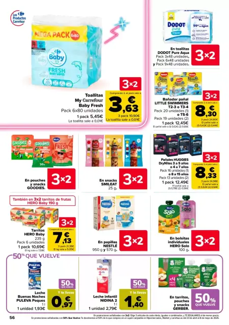 Ofertas de Carrefour España de 7 a 22 abril 2026 50% QUE VUELVE + 3x2 - Página 54