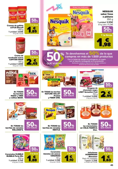 Ofertas de Carrefour España de 7 a 22 abril 2026 50% QUE VUELVE + 3x2 - Página 43