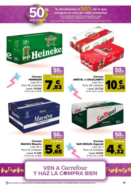 Ofertas de Carrefour España de 7 a 22 abril 2026 50% QUE VUELVE + 3x2 - Página 49