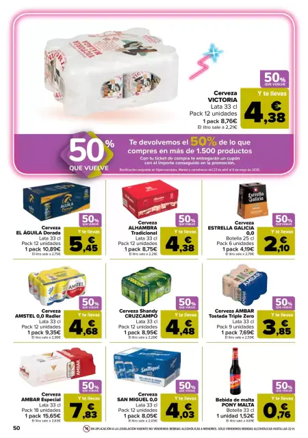 Ofertas de Carrefour España de 7 a 22 abril 2026 50% QUE VUELVE + 3x2 - Página 48