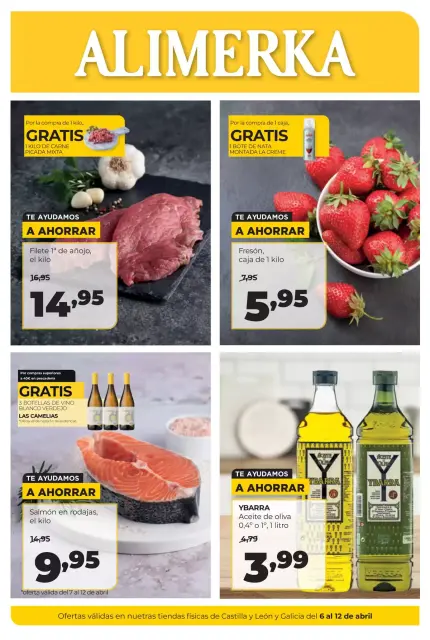 Ofertas de ‎Alimerka Supermercados‎ España León, Castilla, Galicia de 6 a 12 abril 2026 Ofertas semanales - Página 1
