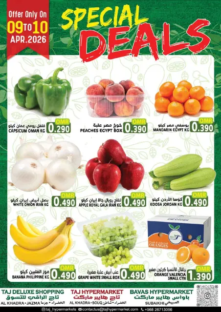 Ofertas de Hipermercado Taj Oman de 9 a 10 abril 2026 Promoción especial - Página 1