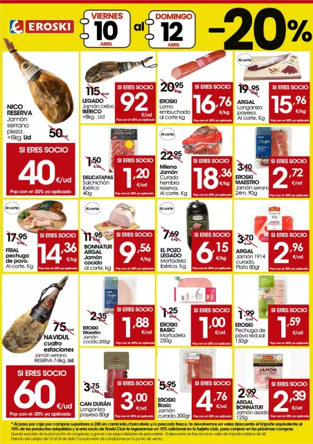 Ofertas de Eroski España de 9 a 12 abril 2026 -20% en carnicería, charcutería y pescado fresco - Página 2