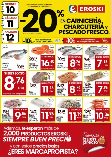 Ofertas de Eroski España de 9 a 12 abril 2026 -20% en carnicería, charcutería y pescado fresco - Página 8