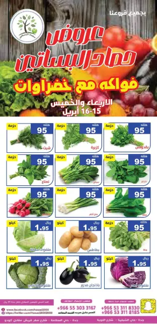 عروض حصاد البساتين السعودية من ٢٧ حتى ٢٨ شوال ١٤٤٧ هـ (١٥ إلى ١٦ أبريل ٢٠٢٦) عروض الخضار والفواكه - صفحة 1