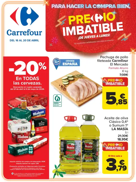 Ofertas de Carrefour España de 16 a 20 abril 2026 PRECIO IMBATIBLE - Página 1