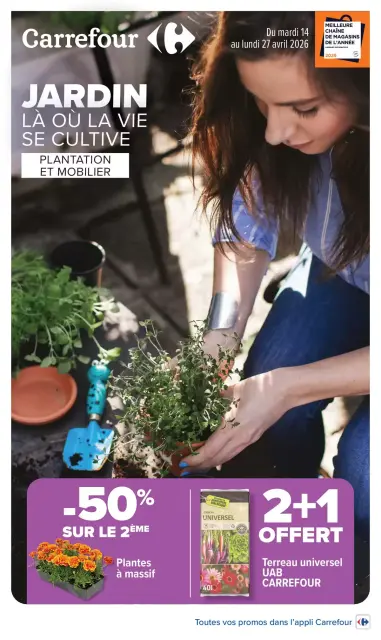 Carrefour France offers from 14 to 27 April 2026 GARDEN PLANTING AND FURNITURE - Page 1