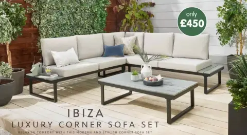 Ofertas de Tiendas B&M Reino Unido de 15 a 29 abril 2026 Juego de sofás Ibiza Luxury Corner - Página 1