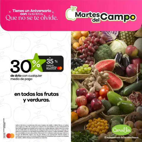 Ofertas de Carulla Colombia de 26 febrero a 31 diciembre 2026 Martes del Campo 30% -35% DTO, Precio InSUPERable - Página 1