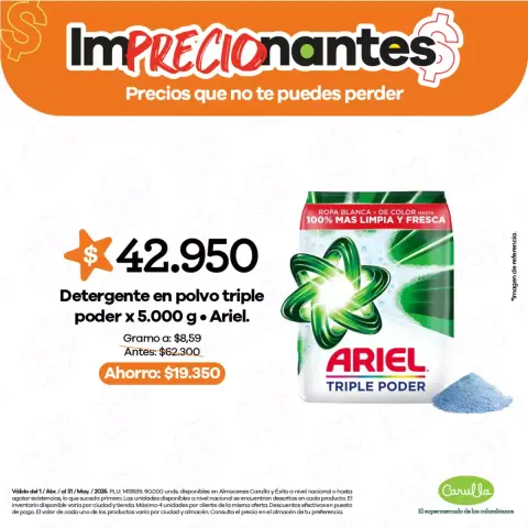 Ofertas de Carulla Colombia de 2 abril a 31 mayo 2026 ImPRECIOnantes Precios que no te puedes perder - Página 6