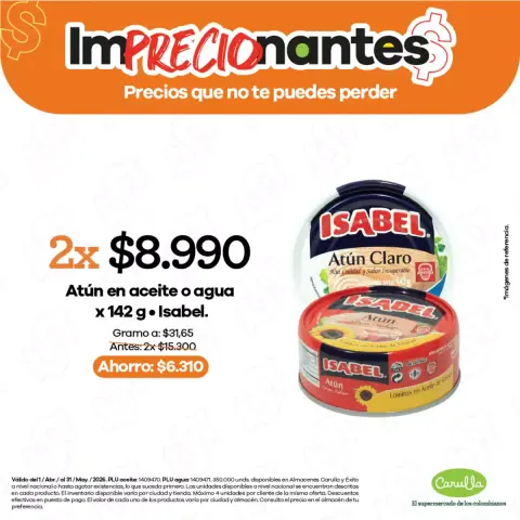 Ofertas de Carulla Colombia de 2 abril a 31 mayo 2026 ImPRECIOnantes Precios que no te puedes perder - Página 7