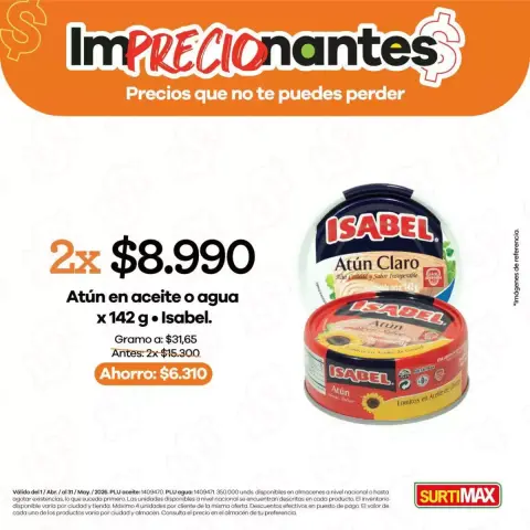 Ofertas de Surtimax Colombia de 3 abril a 31 mayo 2026 ImPRECIOnantes Precios que no te puedes perder - Página 4