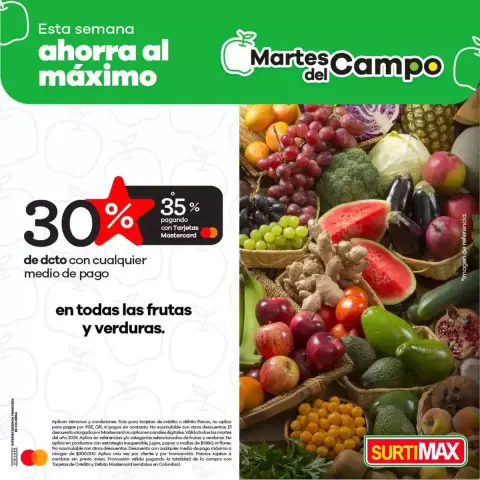 Ofertas de Surtimax Colombia de 1 abril a 29 diciembre 2026 Martes del Campo en frutas y verduras - Página 1