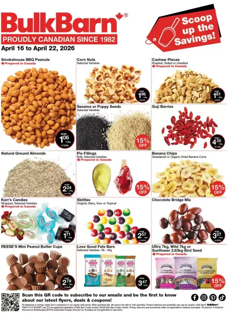 Bulk Barn Canada offers from 16 to 22 April 2026 Scoop up the Savings! - Page 1