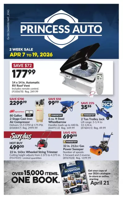 Princess Auto Canada offers from 7 to 19 April 2026 Great offer for all customers - Page 1