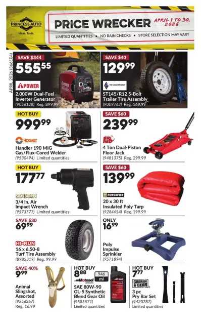 Princess Auto Canada offers from 1 to 30 April 2026 Price Wrecker - Page 1