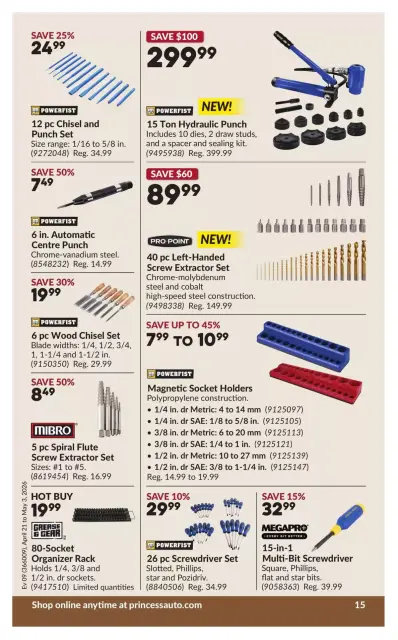 Princess Auto Canada offers from 21 April to 3 May 2026 Discounts and promotions - Page 20