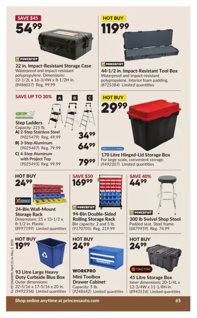 Princess Auto Canada offers from 21 April to 3 May 2026 Discounts and promotions - Page 70