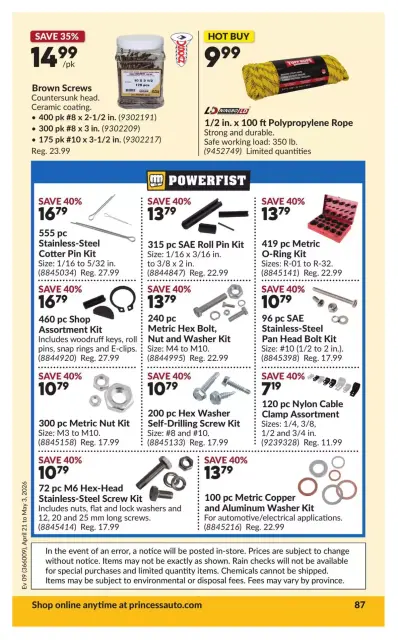 Princess Auto Canada offers from 21 April to 3 May 2026 Discounts and promotions - Page 92
