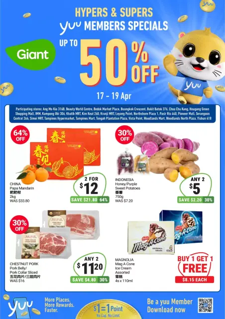 Giant Singapore offers from 17 to 19 April 2026 3 Days Specials for yuu Members - Page 1