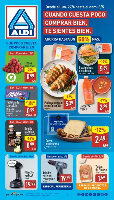 Ofertas de ALDI España de 27 abril a 3 mayo 2026 ¡Qué poco cuesta comprar bien! - Página 1