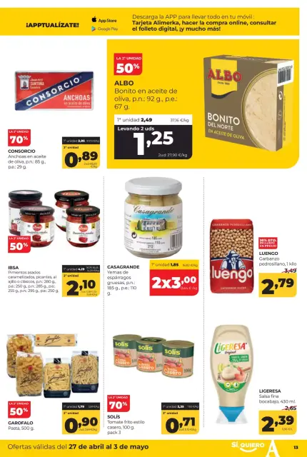 Ofertas de ‎Alimerka Supermercados‎ España de 27 abril a 3 mayo 2026 ofertas semanales - Página 13