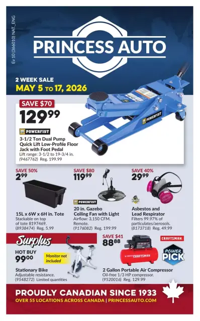 Princess Auto Canada offers from 5 to 17 May 2026 Discounts and promotions - Page 1