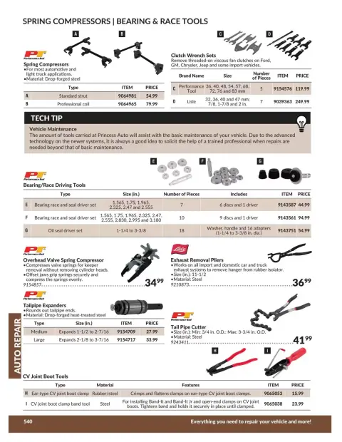 Princess Auto Canada offers from 21 April 2026 to 21 April 2027 AUTO REPAIR DEALS - Page 76