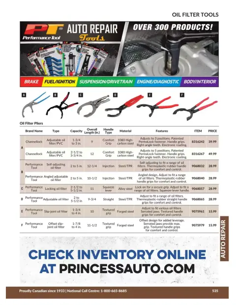 Princess Auto Canada offers from 21 April 2026 to 21 April 2027 AUTO REPAIR DEALS - Page 71