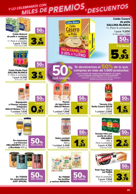 Ofertas de Carrefour España de 12 a 25 mayo 2026 50% QUE VUELVE + 2ª. AL -50% - Página 35