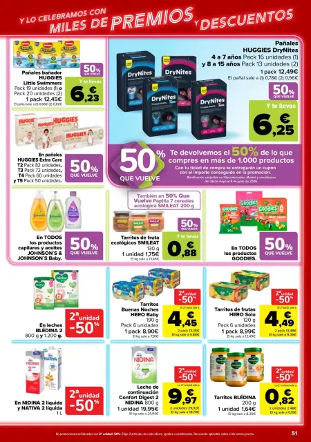 Ofertas de Carrefour España de 12 a 25 mayo 2026 50% QUE VUELVE + 2ª. AL -50% - Página 51