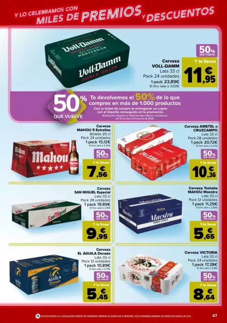 Ofertas de Carrefour España de 12 a 25 mayo 2026 50% QUE VUELVE + 2ª. AL -50% - Página 47