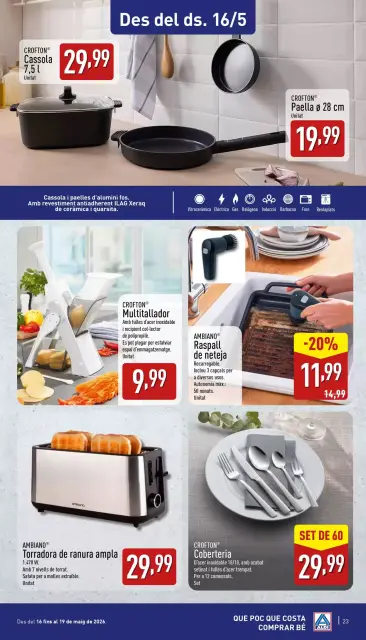 Ofertas de ALDI España de 20 a 24 mayo 2026 Que poc que Costa Comprar bé - Página 47