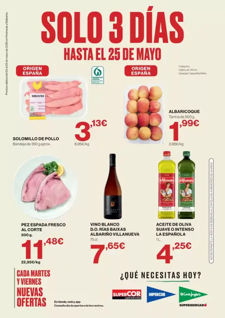 Ofertas de Hipercor España de 22 a 25 mayo 2026 Solo 3 Días - Página 1