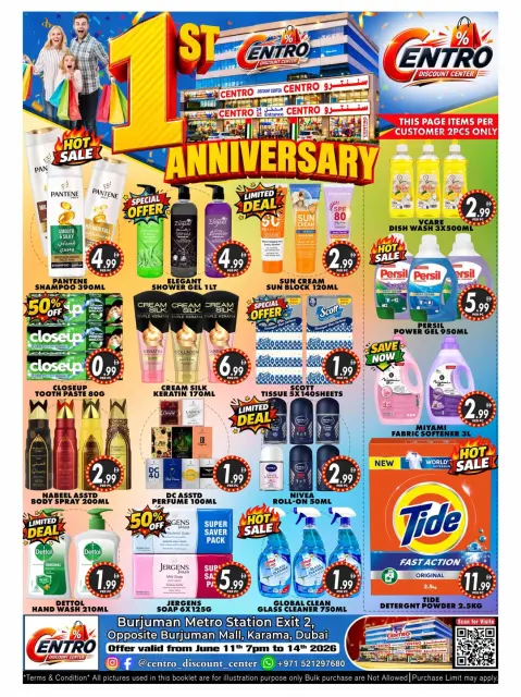 Centro Discount Center offers in BurJuman from 11 to 14 June 2026 Anniversary Sale - Page 1