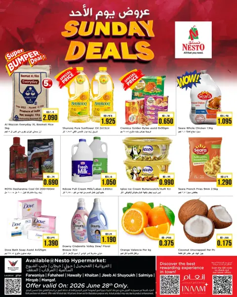 Offres Nesto Hypermarchés Koweït seulement dimanche 28 juin 2026 Offres du dimanche - Page 1
