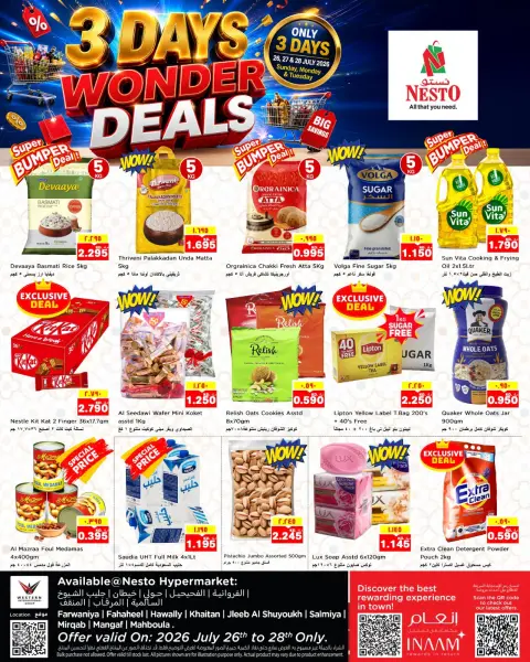 Ofertas de Nesto Hipermercados Kuwait de 26 a 28 julio 2026 Ofertas de maravillas de 3 días - Página 1