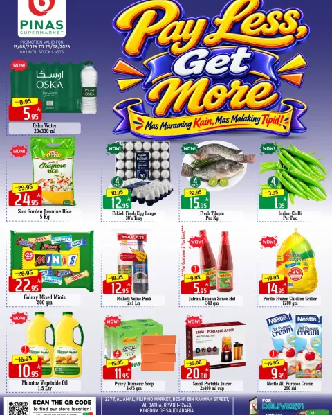 Pinas Supermarket offers in Albtha from 5 to 11 Rabiʻ I 1448 AH (19 – 25 August 2026) Score More Spend Less - Page 1
