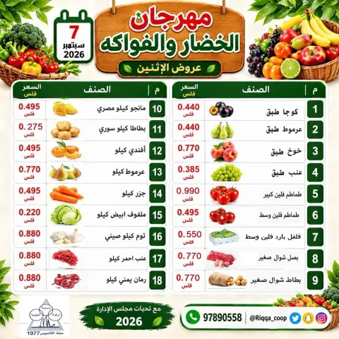 Ofertas de cooperativa riqqa lunes 7 septiembre 2026 Festival de hortalizas y frutas - Página 1