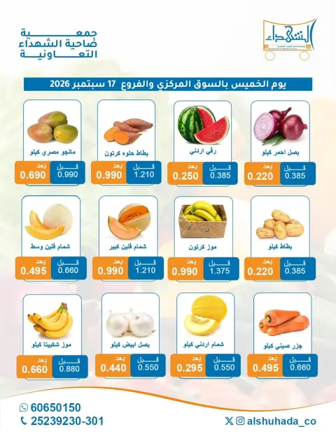 عروض جمعية ضاحية الشهداء التعاونية الخميس ١٧ سبتمبر ٢٠٢٦ عروض الخضار والفاكهة - صفحة 2
