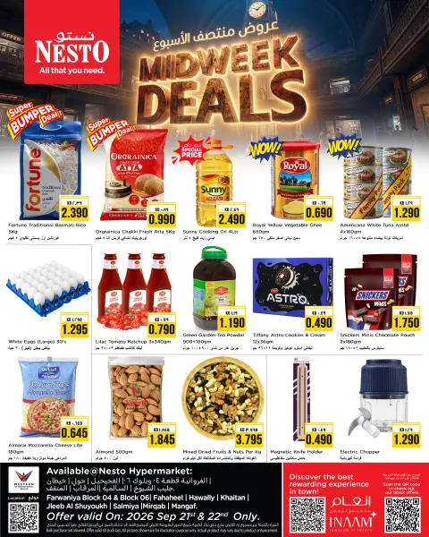Nesto Hypermarkets Kuwait offers from 21 to 22 September 2026 Midweek Deals - Page 1