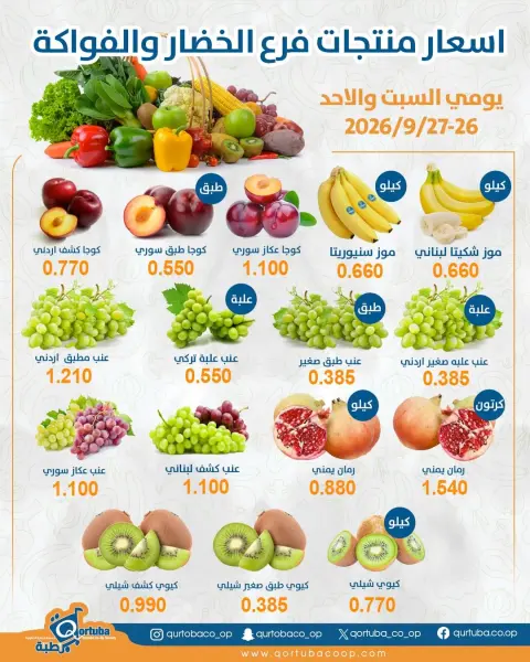 عروض جمعية قرطبة التعاونية من ٢٦ حتى ٢٧ سبتمبر ٢٠٢٦ عروض الخضار والفواكه - صفحة 2