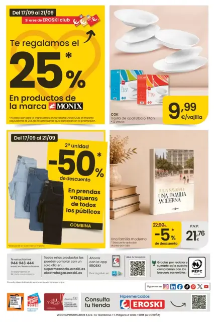 Offres Eroski Espagne de 17 à 30 septembre 2026 Voulez-vous économiser avec moi ? - Page 39