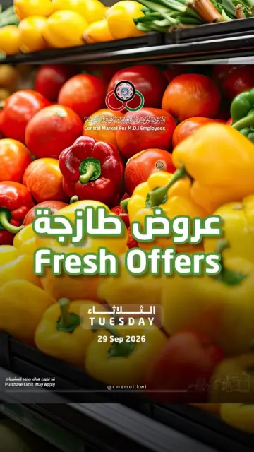 عروض السوق المركزى للعاملين بوزارة الداخلية الكويت الثلاثاء ٢٩ سبتمبر ٢٠٢٦ عروض طازجة - صفحة 1