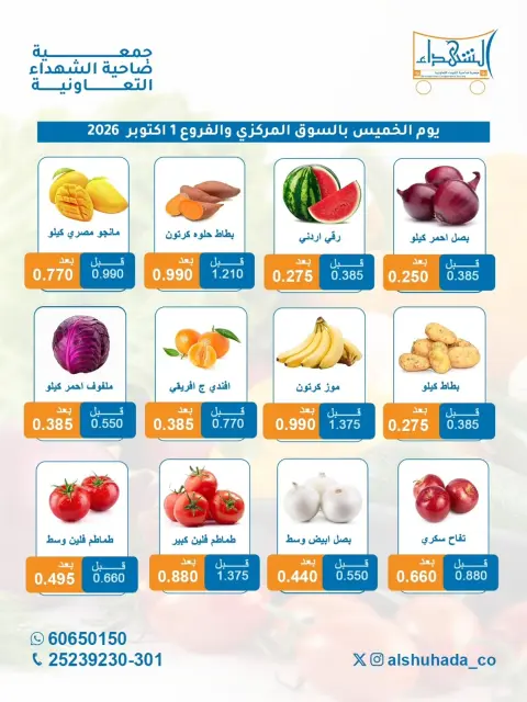 عروض جمعية ضاحية الشهداء التعاونية الخميس ١ أكتوبر ٢٠٢٦ عروض الخضار والفاكهة - صفحة 3