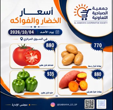 عروض جمعية الصباحية التعاونية الأحد ٤ أكتوبر ٢٠٢٦ عروض الخضار والفواكه - صفحة 11