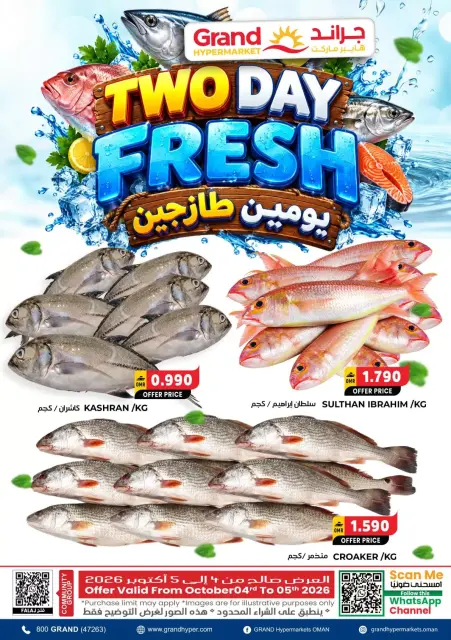 عروض جراند هايبر ماركت عمان من ٤ حتى ٥ أكتوبر ٢٠٢٦ عروض منتصف الأسبوع الطازجة - صفحة 2